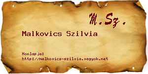 Malkovics Szilvia névjegykártya